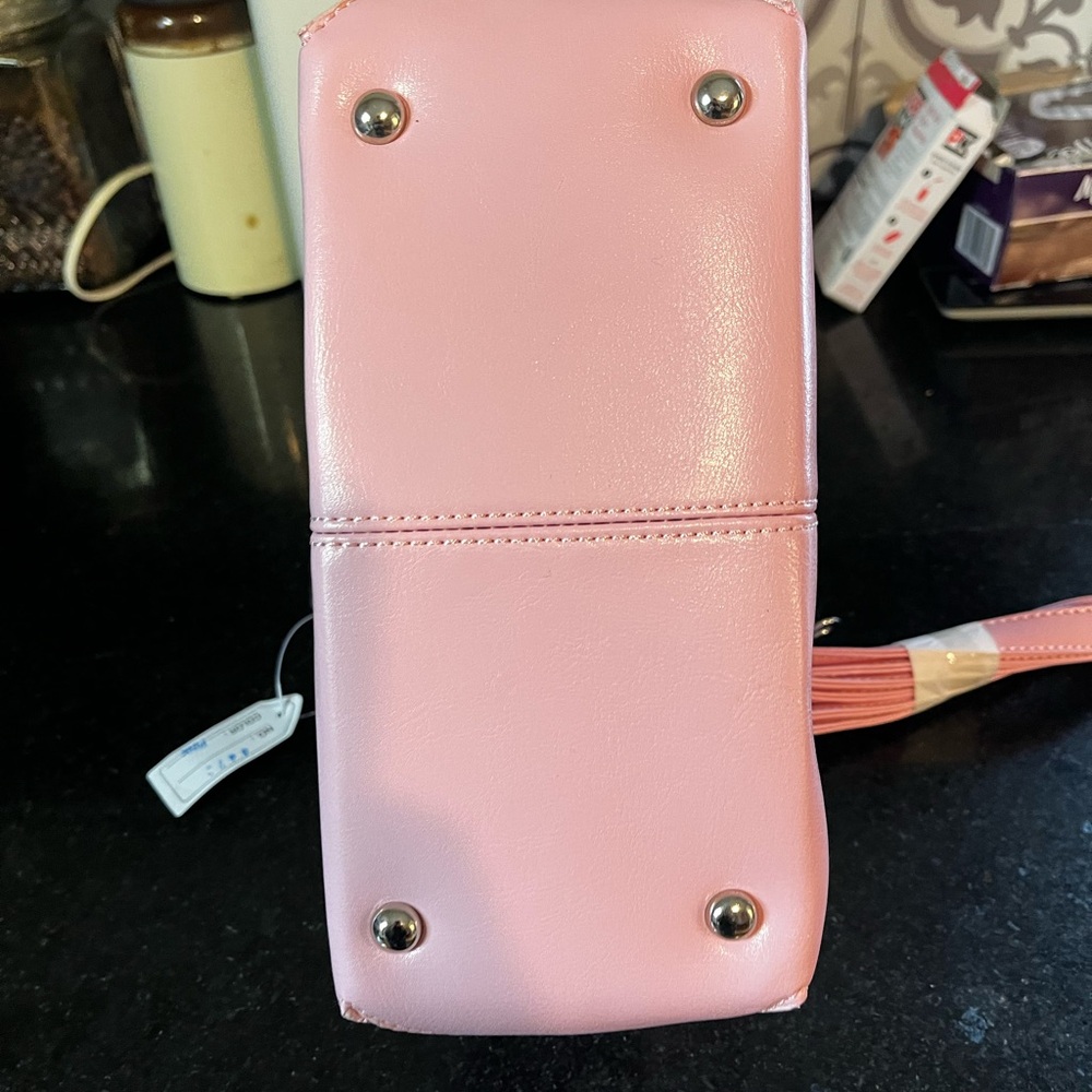 NWT Y2K Baby Pink Barrel Bag - JC Fashion Satchel with Crossbody Strap - Picture 3 of 6
